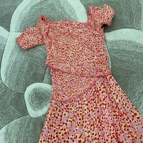 Poupette St Barth Soledad Off Shoulder Dress in Pink Papilon - Picture 3 of 6